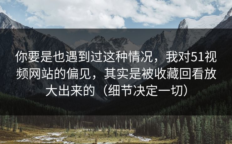 你要是也遇到过这种情况，我对51视频网站的偏见，其实是被收藏回看放大出来的（细节决定一切）